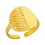 Gold-Plated Stainless Steel Funny Dot Finger Ring - Image 3