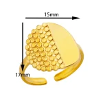 Gold-Plated Stainless Steel Funny Dot Finger Ring - Image 4