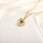 Romantic Elegance: Heart Necklace Expressing 'I Love You' in 100 Languages - Image 4