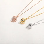 Romantic Elegance: Heart Necklace Expressing 'I Love You' in 100 Languages - Image 6