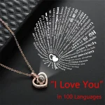 Expressive Elegance: Love Shape Projection Rhinestone Necklace. - Image 2