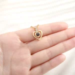 Expressive Elegance: Love Shape Projection Rhinestone Necklace. - Image 3