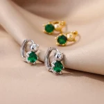 Elevate style: Crystal Hoop Earrings with trendy animal jewelry