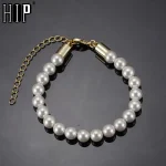 "Pearl perfection: Hip Fashion Boho Bracelet, 8.6 inches of elegance."