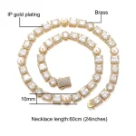 Elevate Your Look: 10MM Bling Tennis Chain with Pearl Charm - Image 2