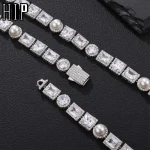 Elevate Your Look: 10MM Bling Tennis Chain with Pearl Charm