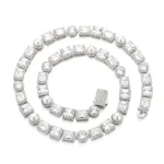 Elevate Your Look: 10MM Bling Tennis Chain with Pearl Charm - Image 3