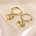 18K Gold Plated Heart Flower Earrings Delight - Image 3