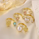 Chic Radiance 18K Gold Plated Pearl Iced Ring - Image 2