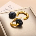 Radiant allure: Opal Round Earrings, a perfect Christmas jewelry gift. - Image 4