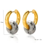 Radiant allure: Opal Round Earrings, a perfect Christmas jewelry gift. - Image 6