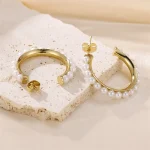 18K Gold Plated Heart Flower Earrings Delight - Image 6