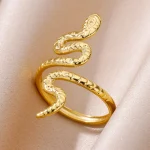 Snake Design Stainless Steel Rings - Aesthetic and Versatil