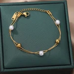 Double the charm Fashion Geometric Pearl Bracelet, a bijoux beauty - Image 6