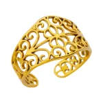 Minimalist Beauty: Gold-Plated Hollow Vine Finger Ring, Wedding Jewelry - Image 3