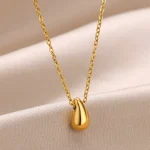 Vintage Glossy Teardrop Necklace for a Timeless Gift - Image 2