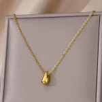 Vintage Glossy Teardrop Necklace for a Timeless Gift - Image 4