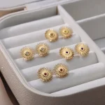 Elevate style: Vintage Sun Earrings, geometric allure for women