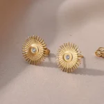 Elevate style: Vintage Sun Earrings, geometric allure for women - Image 4
