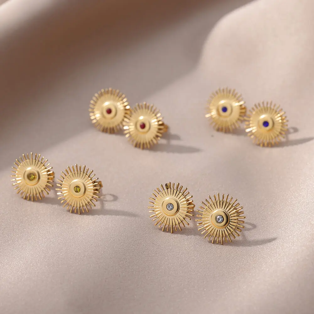 Elevate style: Vintage Sun Earrings, geometric allure for women - Image 5