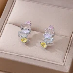 Graceful drops: Water Element Zircon Earrings, perfect for women - Image 2