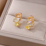 Graceful drops: Water Element Zircon Earrings, perfect for women