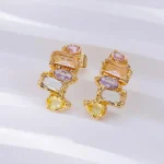 Graceful drops: Water Element Zircon Earrings, perfect for women - Image 3