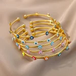 Chic and unique: Zircon Evil Eye Bracelet, vintage gold beauty.
