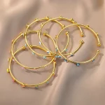 Chic and unique: Zircon Evil Eye Bracelet, vintage gold beauty. - Image 6