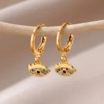 Chic and unique: Random Gold Evil Eye Earrings - Image 3